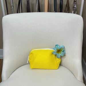 SuperGoop! Sunny Yellow Mesh Zip Beach Makeup Bag